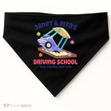 Janet & Rita Humorous Driving School Nice Parking Spot USA-Made Doggie Bandana