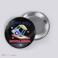 Janet & Rita Humorous Driving School Nice Parking Spot Button thumb 0