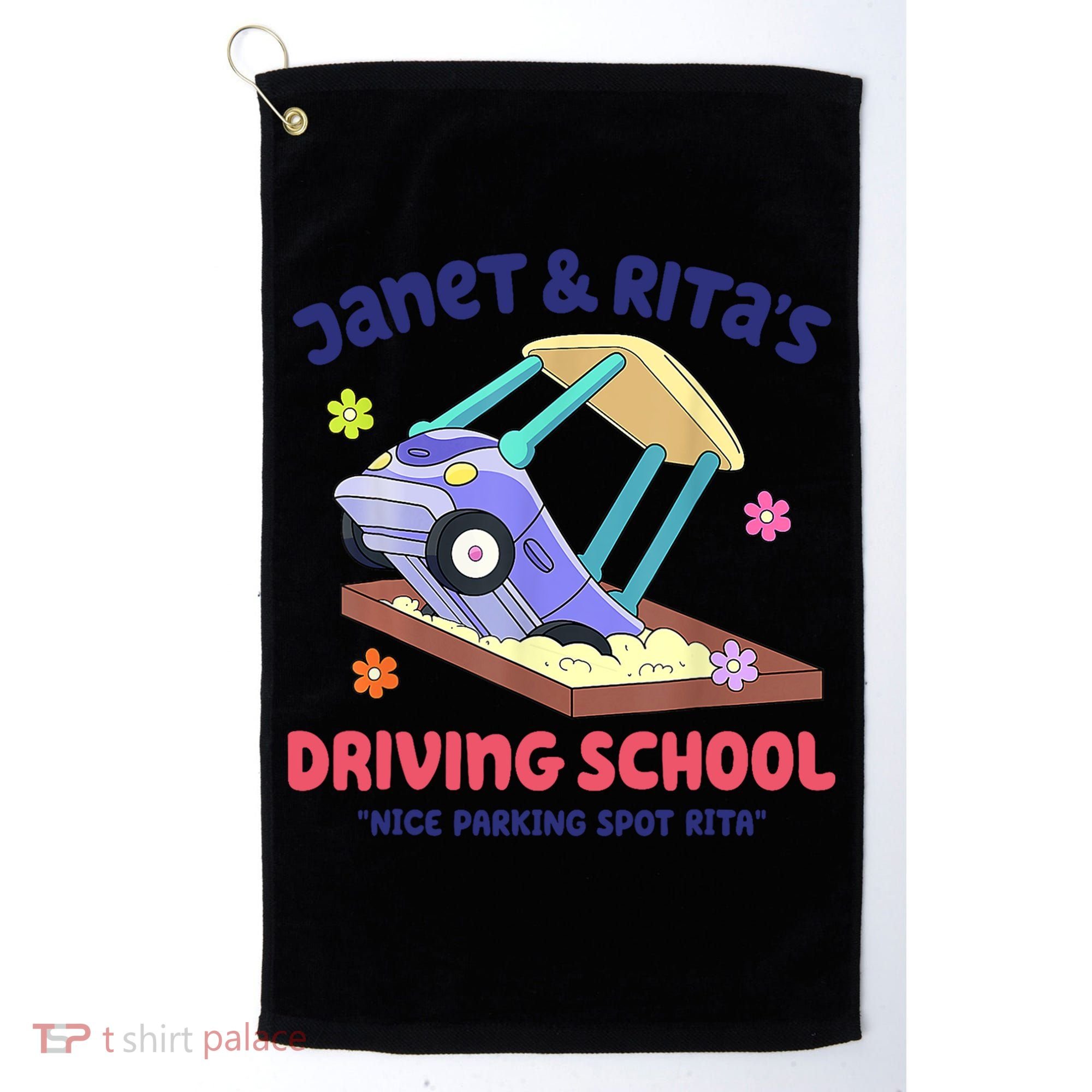 Janet & Rita Humorous Driving School Nice Parking Spot Golf Towel