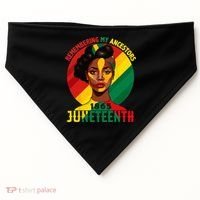 Juneteenth Remebering My Ancestors Black USA-Made Doggie Bandana thumb 0