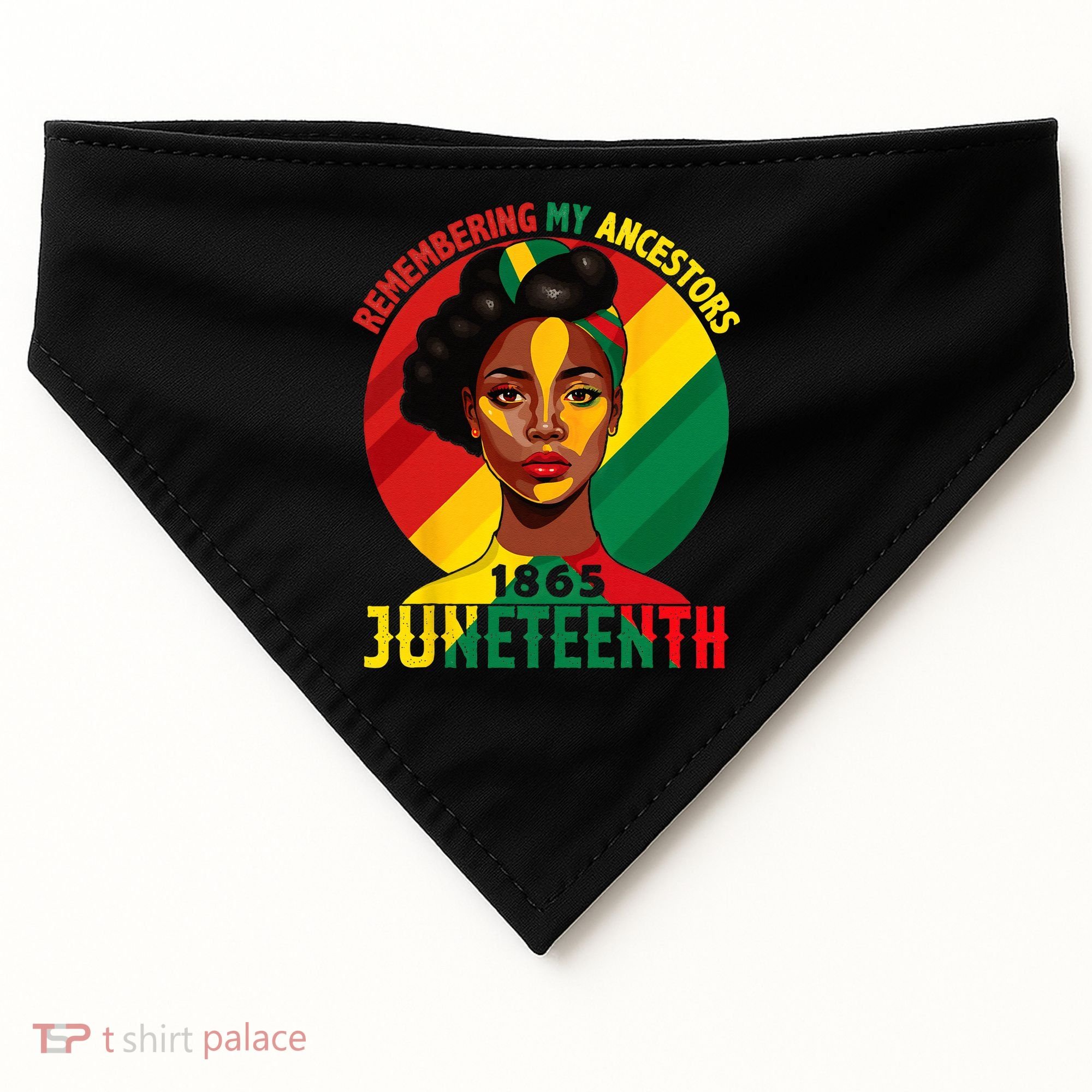 Juneteenth Remebering My Ancestors Black USA-Made Doggie Bandana
