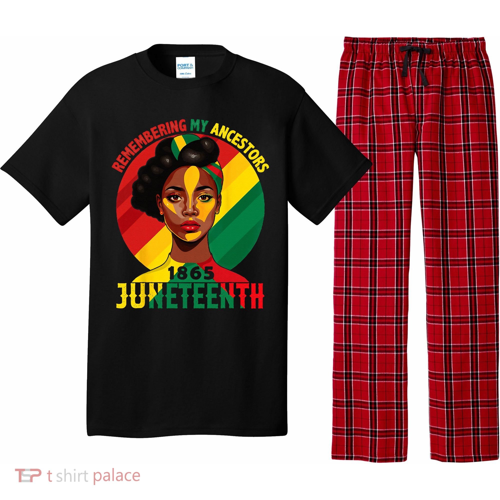 Juneteenth Remebering My Ancestors Black Pajama Set
