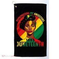 Juneteenth Remebering My Ancestors Black Golf Towel thumb 0