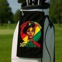 Juneteenth Remebering My Ancestors Black Golf Towel thumb 2