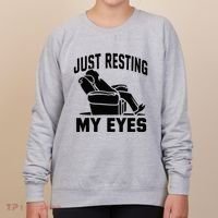 Just Resting My Eyes Dad Recliner Fathers Im Not Sleeping Women's Sweatshirt thumb 0