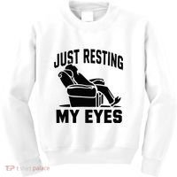 Just Resting My Eyes Dad Recliner Fathers Im Not Sleeping Kids Sweatshirt thumb 0