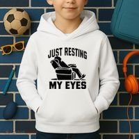 Just Resting My Eyes Dad Recliner Fathers Im Not Sleeping Kids Hoodie thumb 2