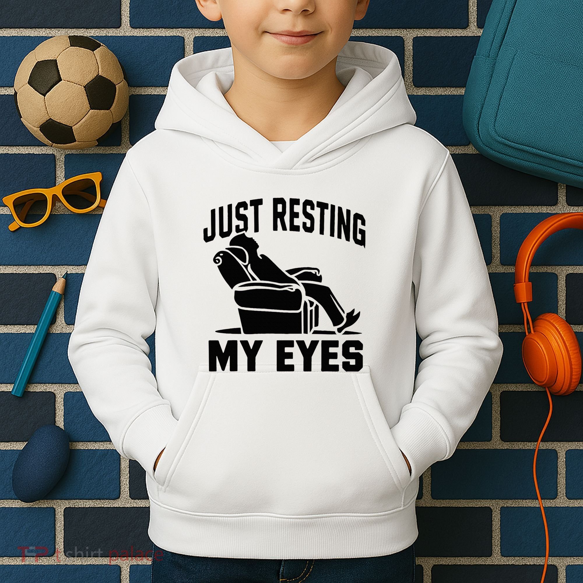 Just Resting My Eyes Dad Recliner Fathers Im Not Sleeping Kids Hoodie