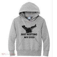 Just Resting My Eyes Funny Dad Recliner Happy FatherS Day Kids Hoodie thumb 0