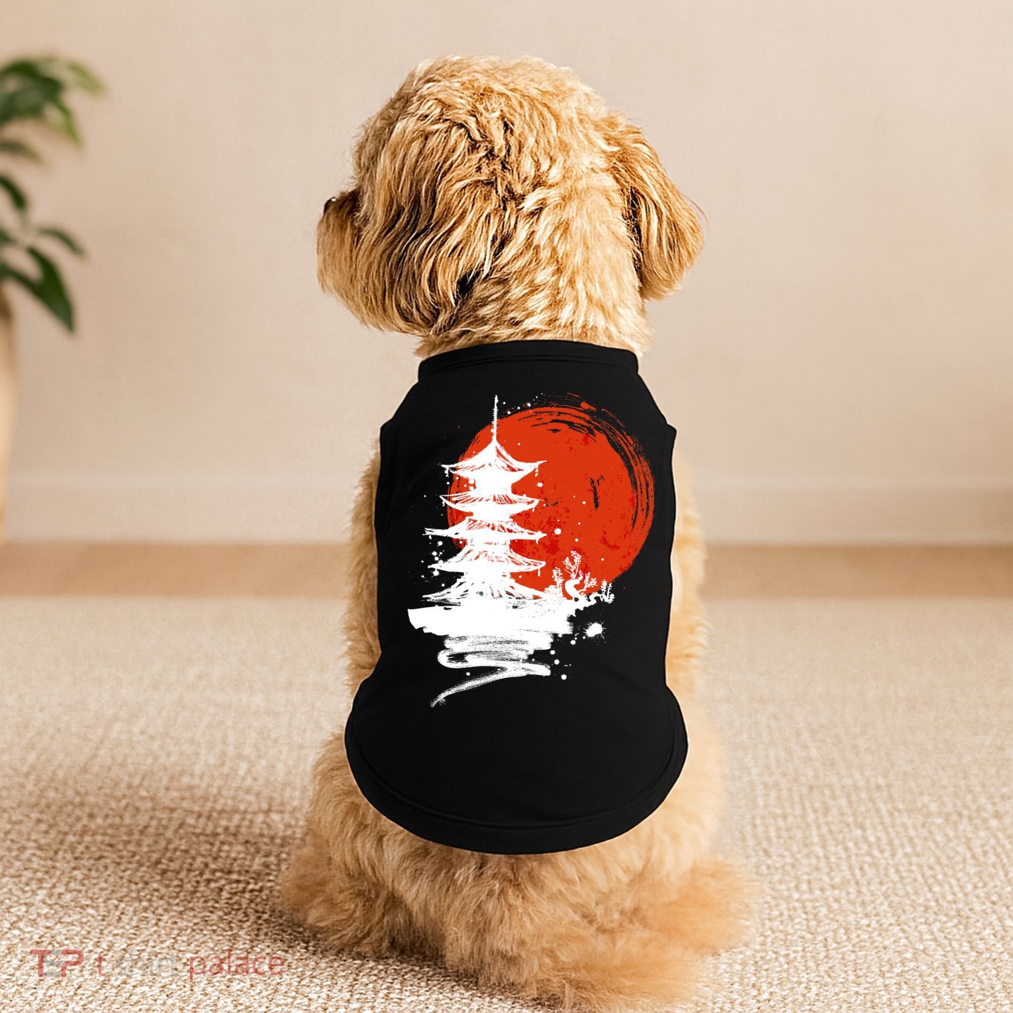Japanese Red Moon Doggie Tank