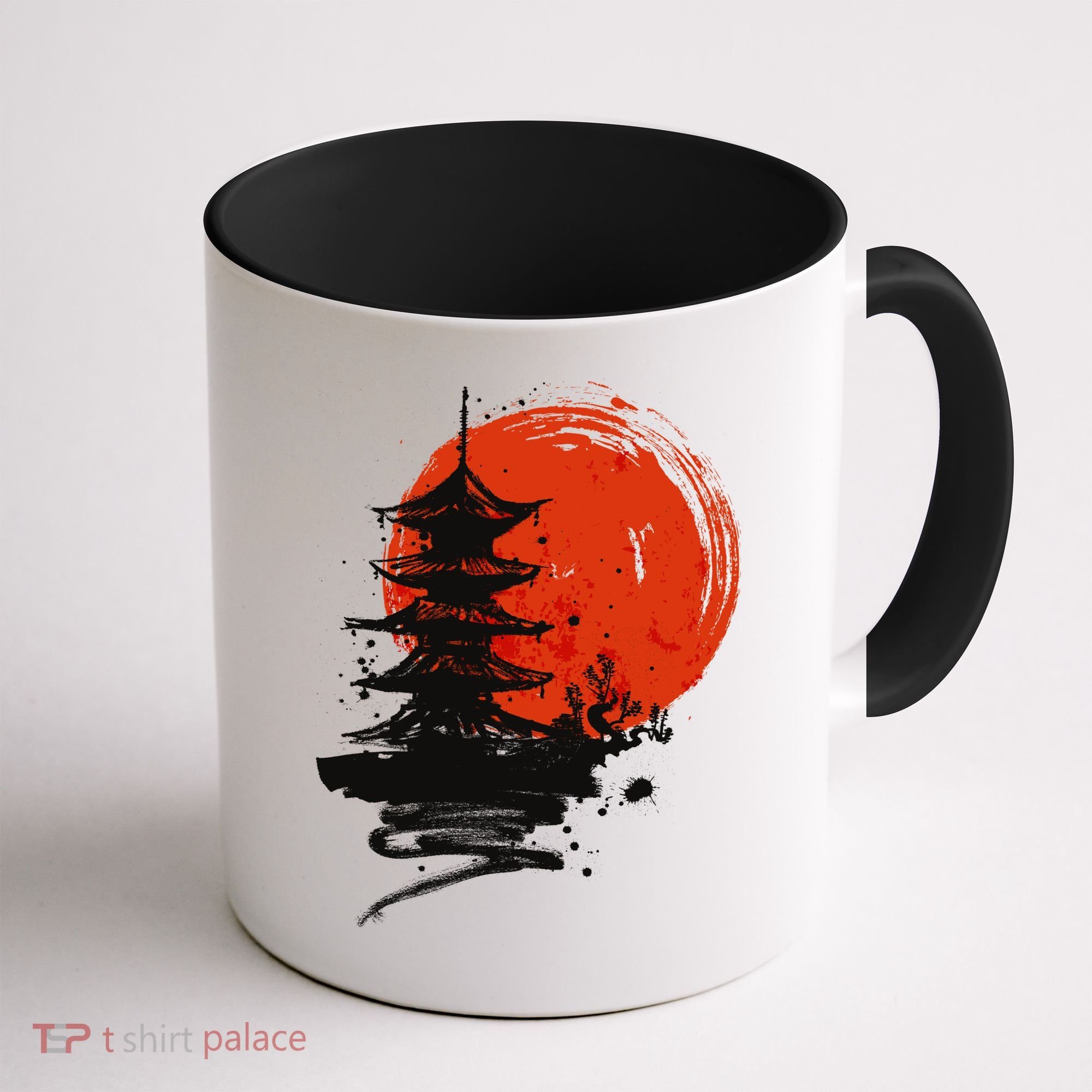 Japanese Red Moon Coffee Mug