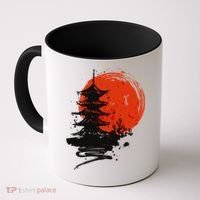Japanese Red Moon Coffee Mug thumb 0