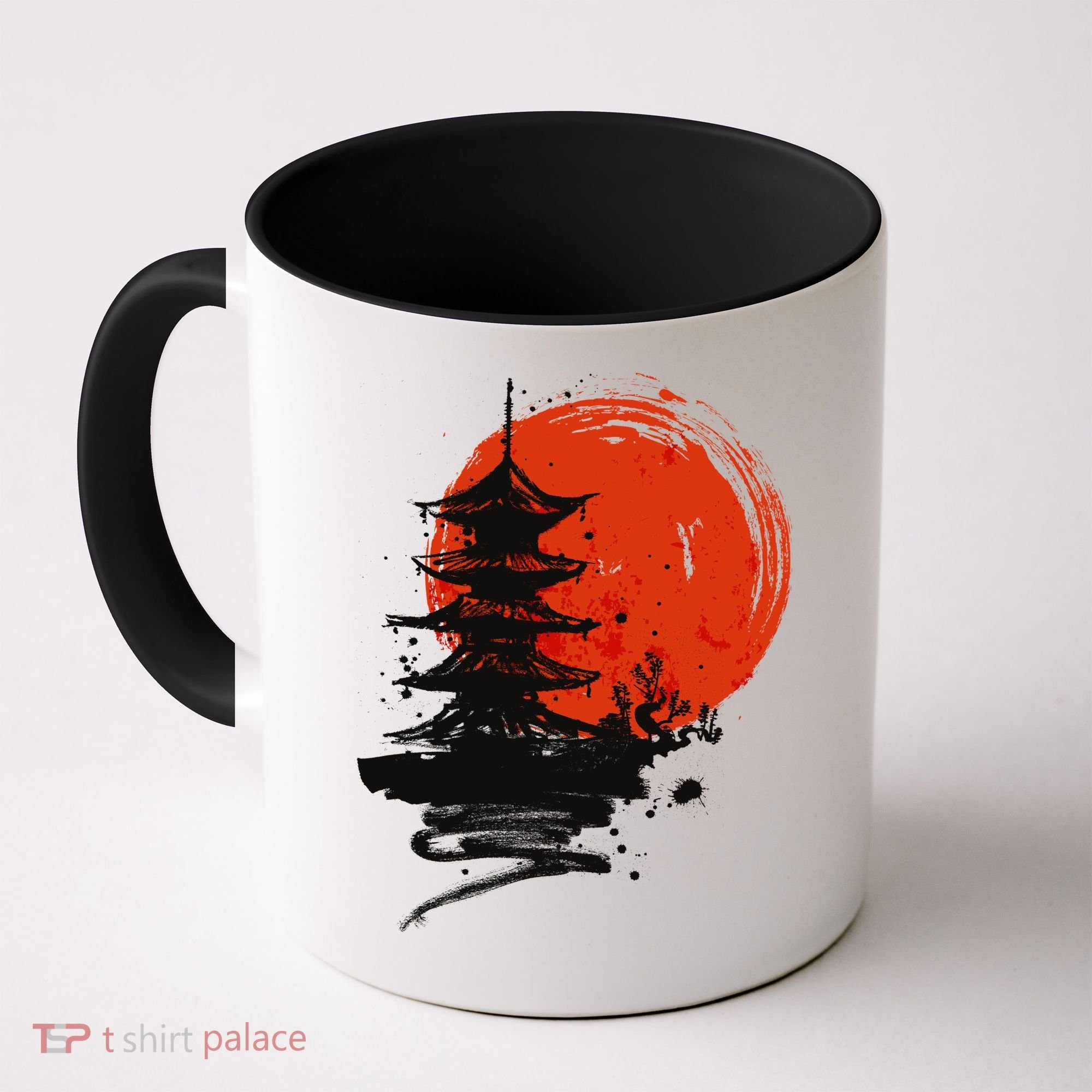 Japanese Red Moon Coffee Mug