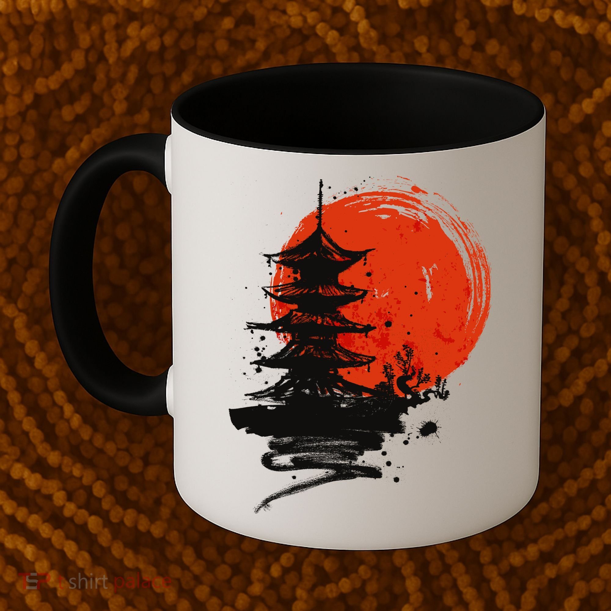 Japanese Red Moon Coffee Mug