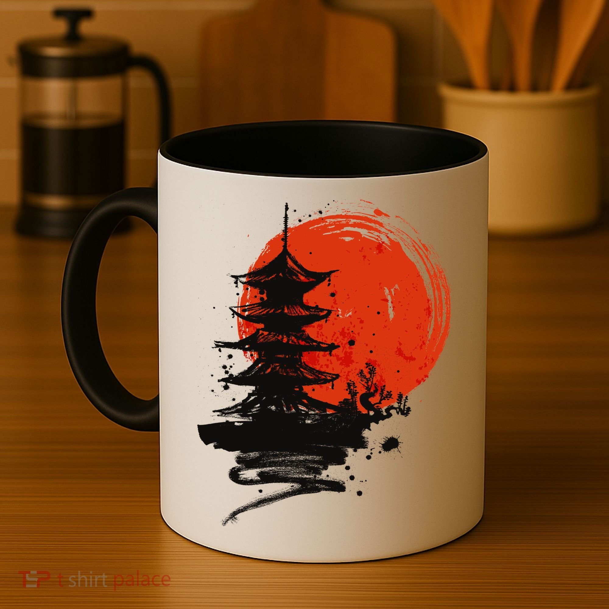 Japanese Red Moon Coffee Mug