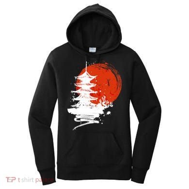 Japanese Red Moon Women's Hoodie