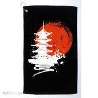 Japanese Red Moon Golf Towel thumb 0