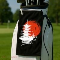 Japanese Red Moon Golf Towel thumb 2