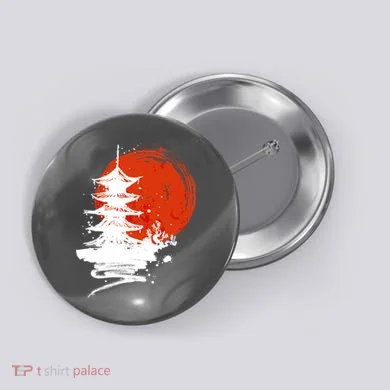 Japanese Red Moon Button