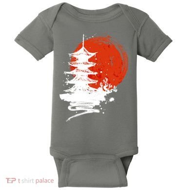Japanese Red Moon Baby Bodysuit