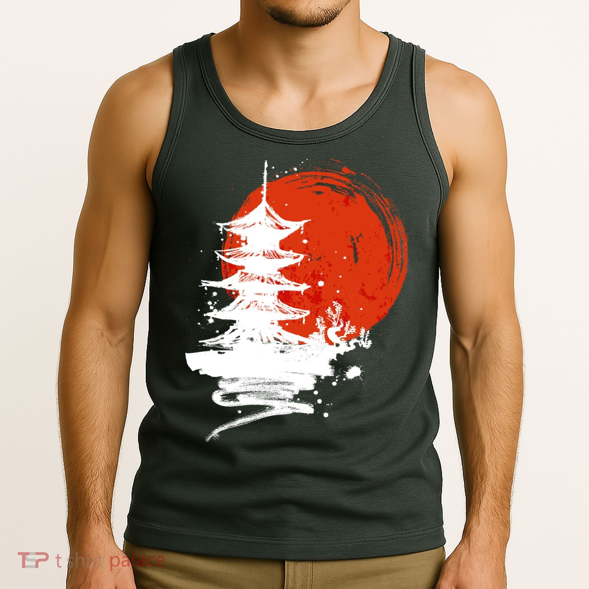 Japanese Red Moon Tank Top