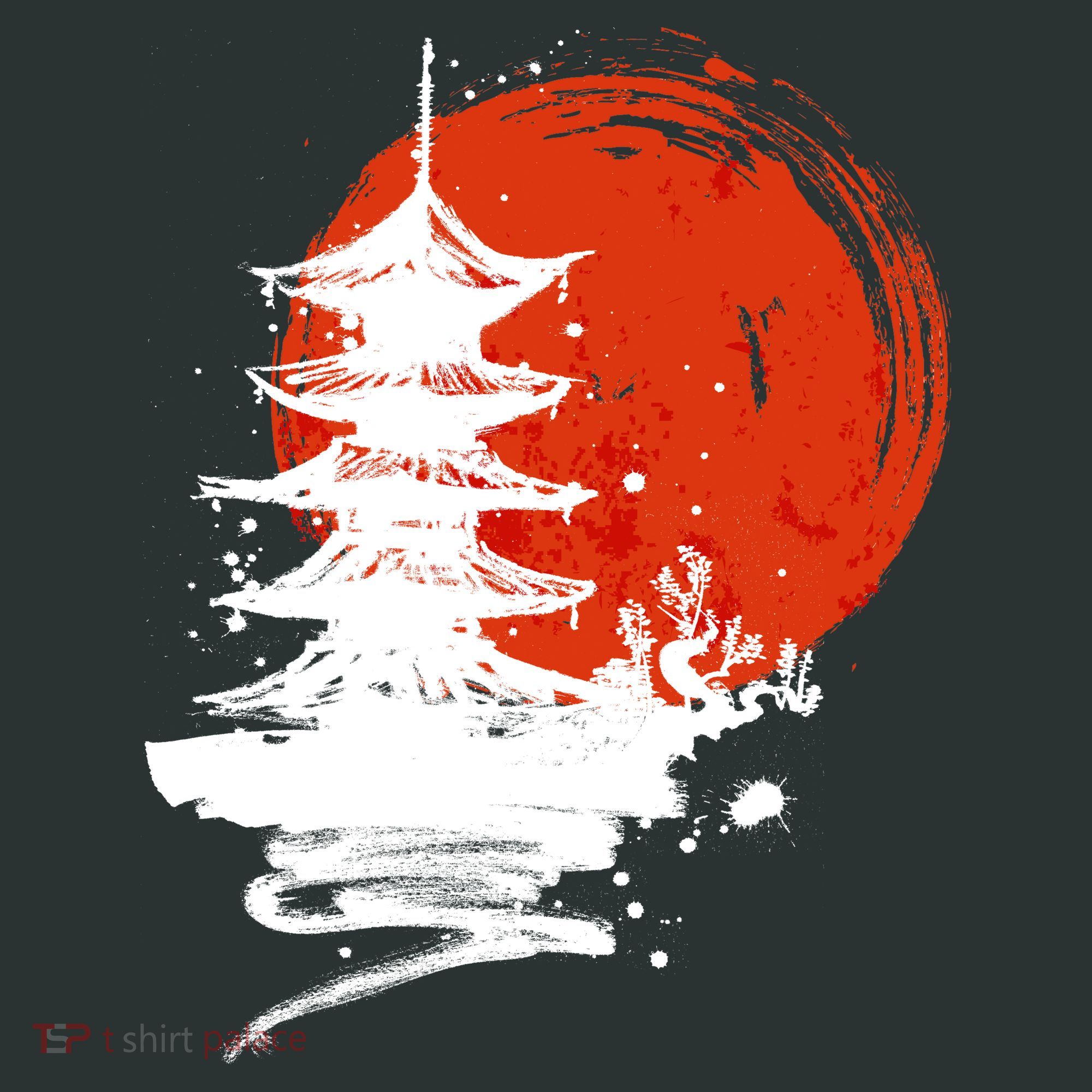 Japanese Red Moon Kids Long Sleeve Shirt
