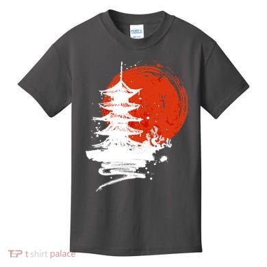 Japanese Red Moon Kids T-Shirt
