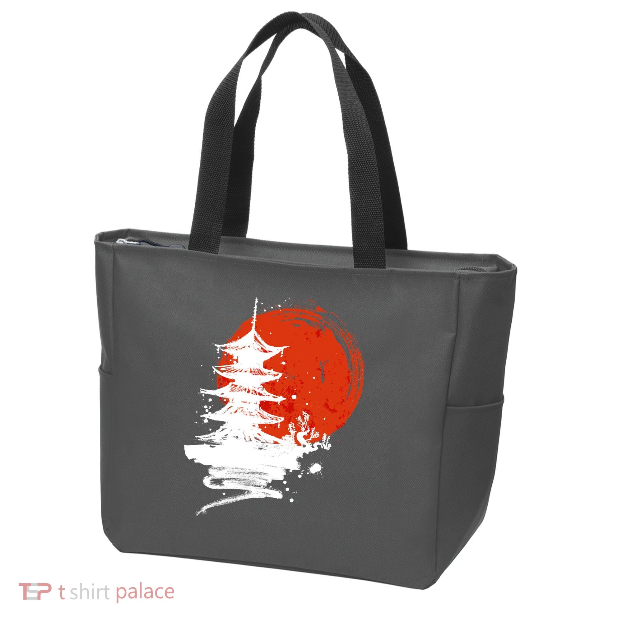 Japanese Red Moon Tote Bag