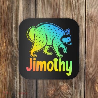 Jimothy Raccoon Meme Colorful  Coaster