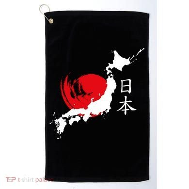 Japan Red Moon Golf Towel