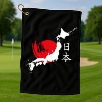 Japan Red Moon Golf Towel thumb 1