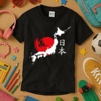 Japan Red Moon Kids T-Shirt thumb 3