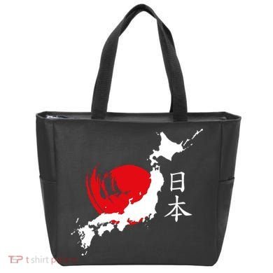 Japan Red Moon Tote Bag