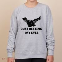 Just Resting My Eyes Funny Dad Recliner Women's Sweatshirt thumb 0