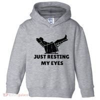 Just Resting My Eyes Funny Dad Recliner Toddler Hoodie thumb 0