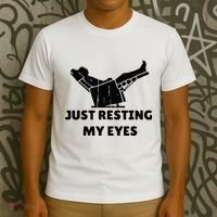 Just Resting My Eyes Funny Dad Recliner T-Shirt thumb 3