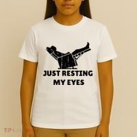 Just Resting My Eyes Funny Dad Recliner T-Shirt thumb 4