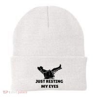 Just Resting My Eyes Funny Dad Recliner Beanie thumb 0