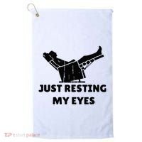 Just Resting My Eyes Funny Dad Recliner Golf Towel thumb 0