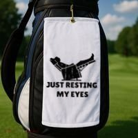 Just Resting My Eyes Funny Dad Recliner Golf Towel thumb 2