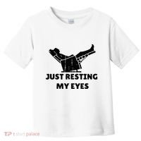 Just Resting My Eyes Funny Dad Recliner Toddler T-Shirt thumb 0