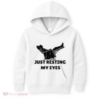Just Resting My Eyes Funny Dad Recliner Kids Hoodie thumb 0