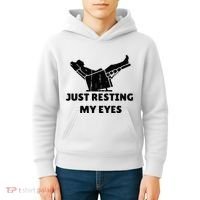 Just Resting My Eyes Funny Dad Recliner Kids Hoodie thumb 4
