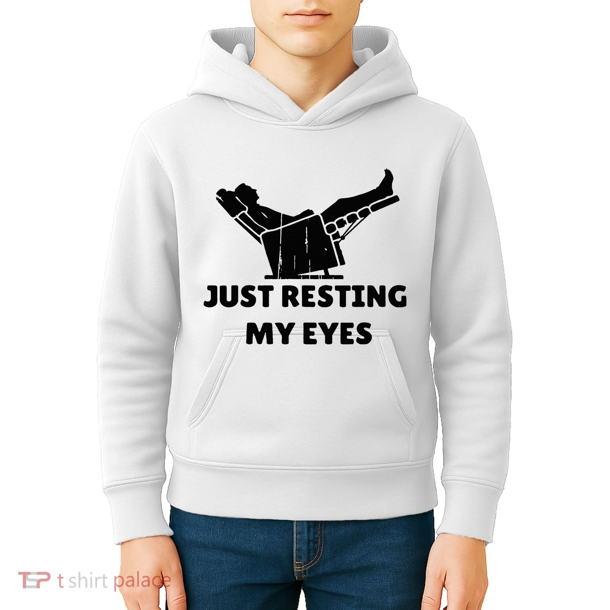 Just Resting My Eyes Funny Dad Recliner Kids Hoodie