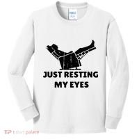 Just Resting My Eyes Funny Dad Recliner Kids Long Sleeve Shirt thumb 0