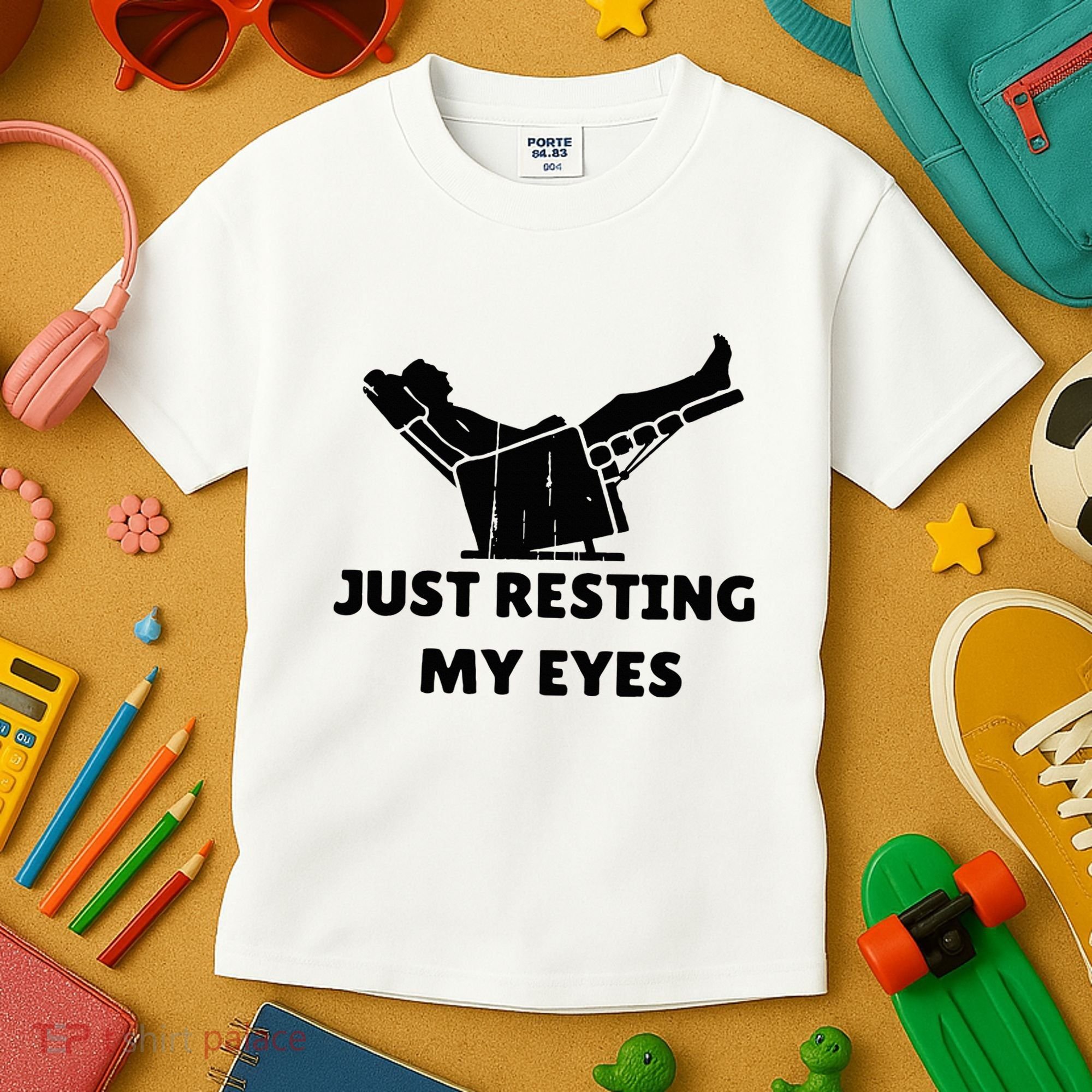 Just Resting My Eyes Funny Dad Recliner Kids T-Shirt