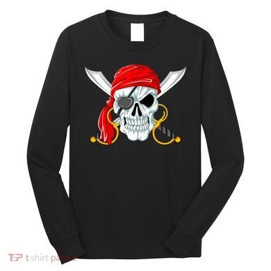 Jolly Roger Pirate Skull Long Sleeve Shirt