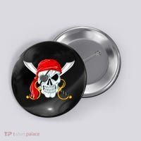 Jolly Roger Pirate Skull Button thumb 0