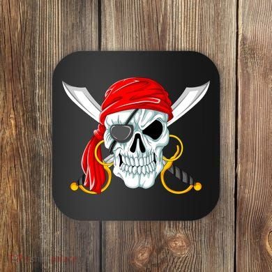 Jolly Roger Pirate Skull Coaster