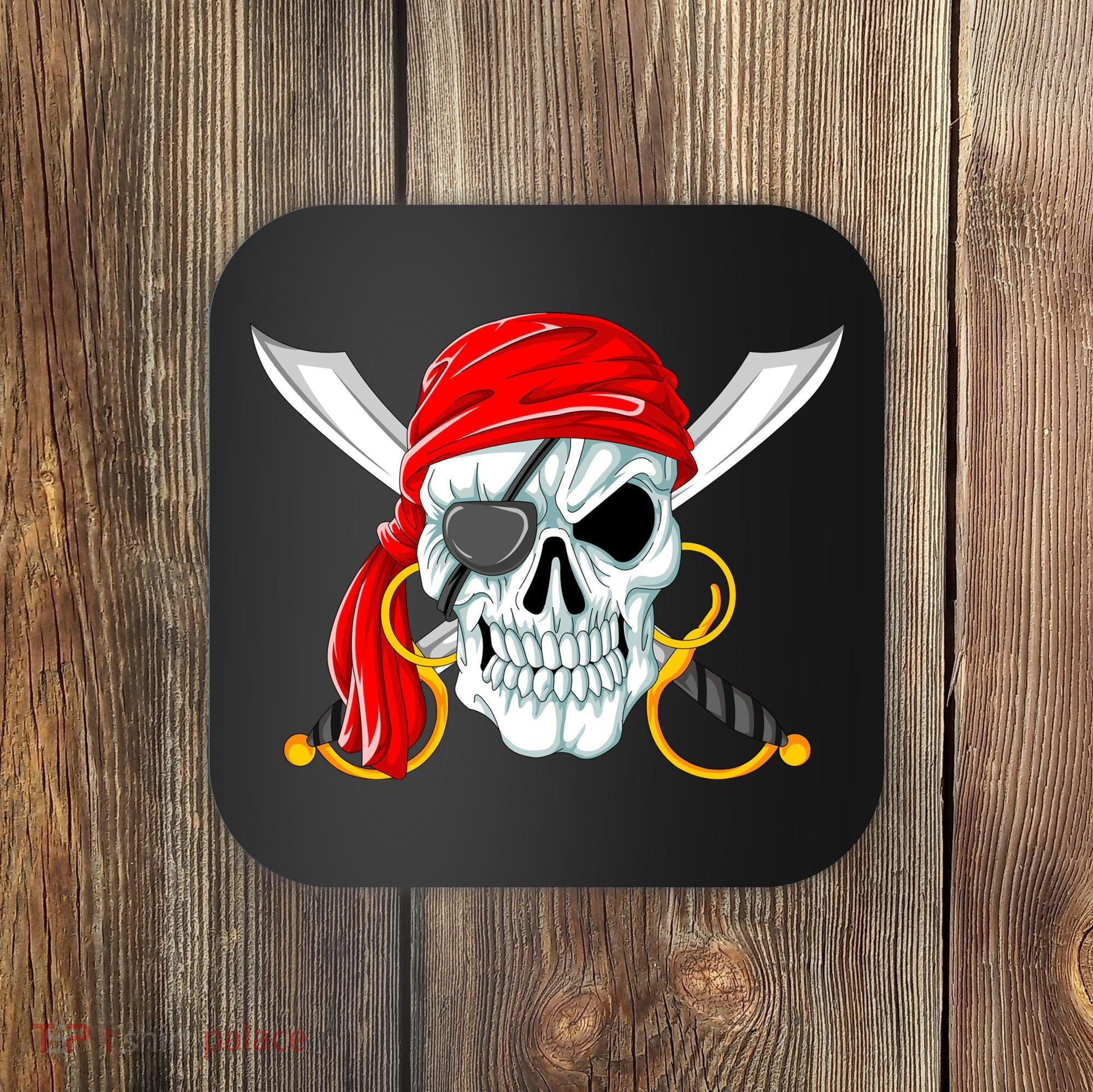 Jolly Roger Pirate Skull Coaster